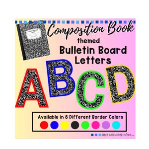 Composition Book Bulletin Board Letters: Printable Alphabet (PDF)