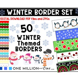 Winter Borders: Classroom Decor Printable Set (PDF & JPG)
