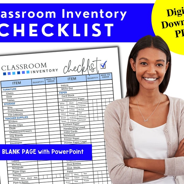 Classroom Inventory Checklist for Teachers | Supplies and Materials Checklist for Classrooms |Teachers Tool | Classroom Management