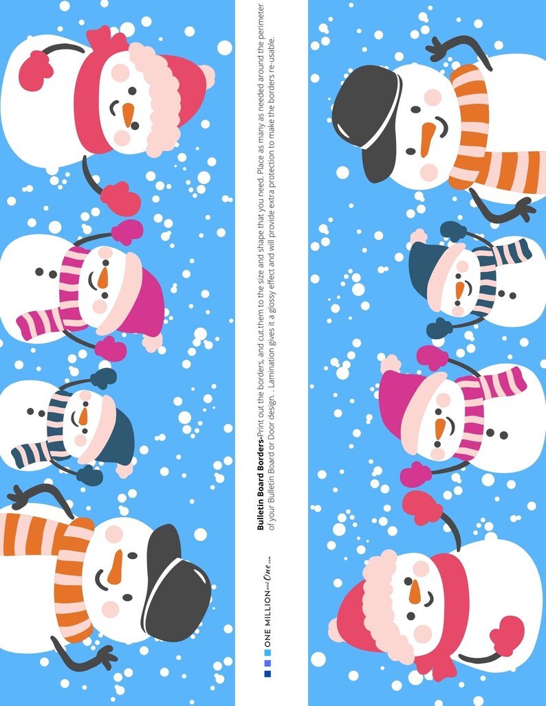 Winter BORDERS Bulletin Board BORDER Set Printable Set Border Bundle ...