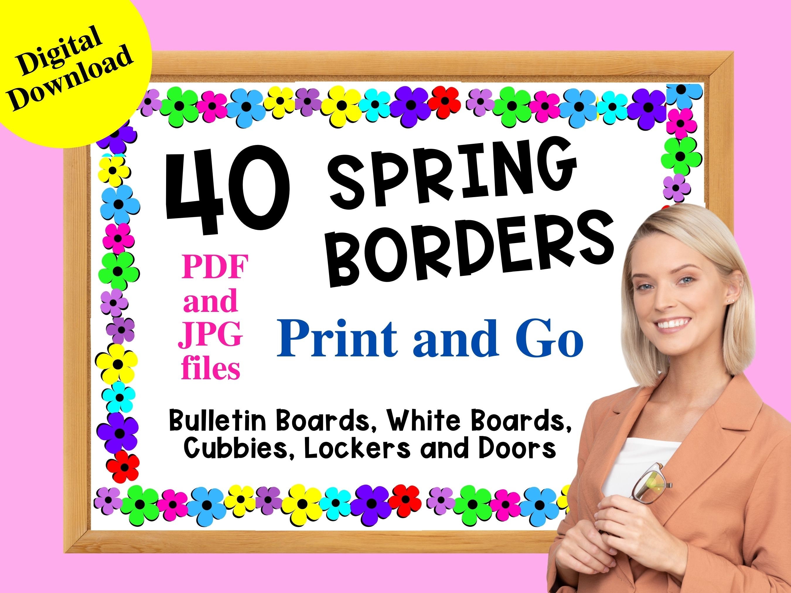 Spring Borders40 Bulletin Board Bordersclassroom Bordersspringtime Borders Classroom Decor