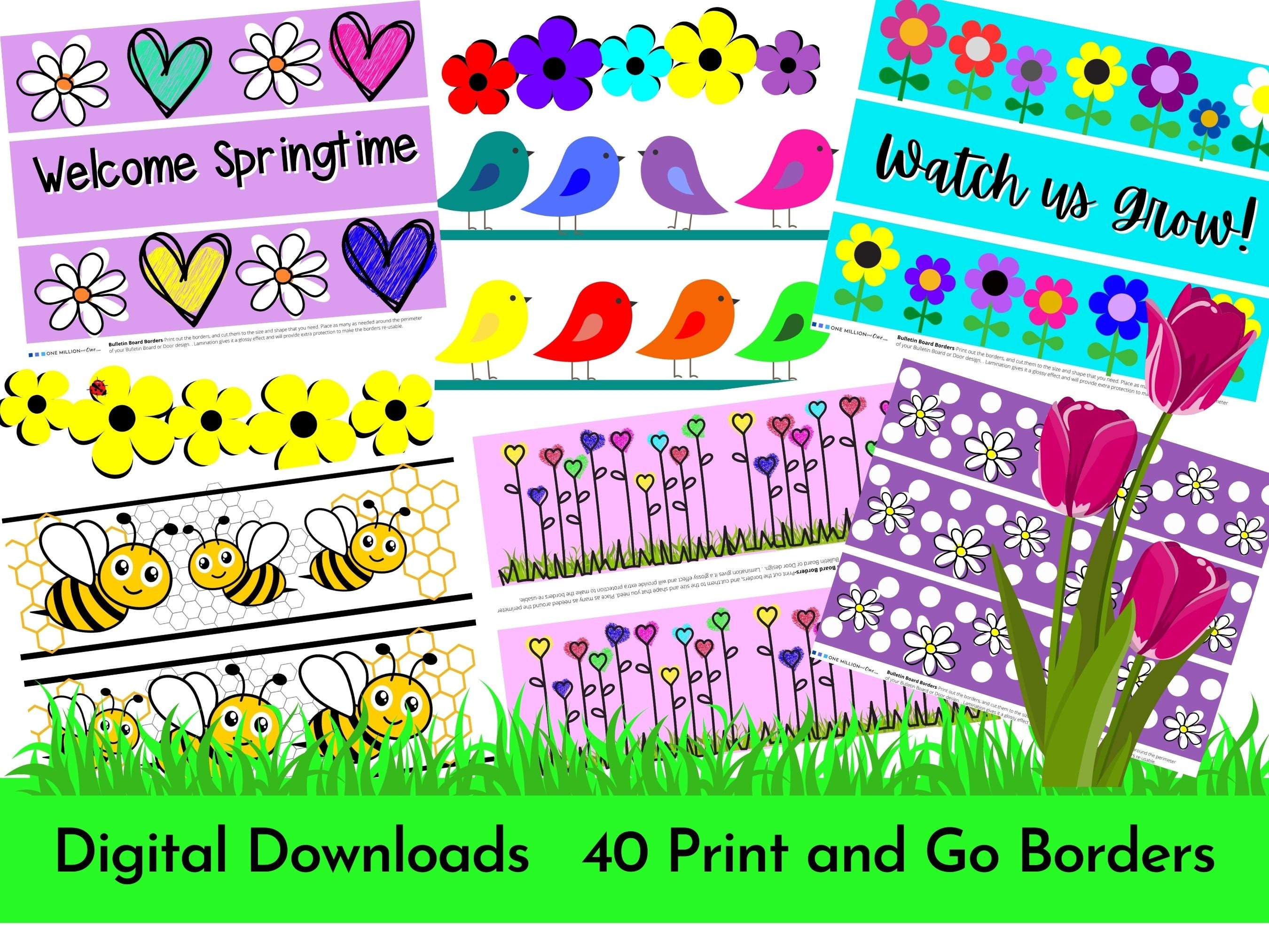 Spring Borders40 Bulletin Board Bordersclassroom Bordersspringtime Borders Classroom Decor