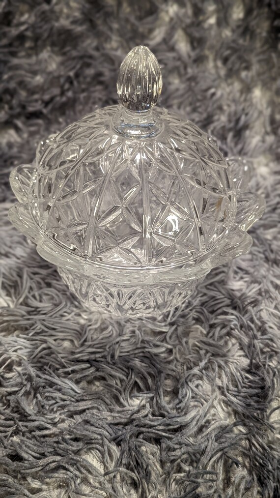 Rare Lead Crystal Glass Candy Dish Etsy
