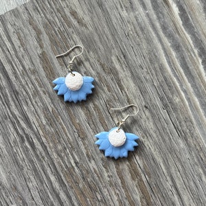 Blue Half Flower Earrings