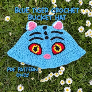Derpy the Tiger Crochet Bucket Hat Pattern | Kpop Demon Hunters Inspired Crochet Pattern | PDF PATTERN Only