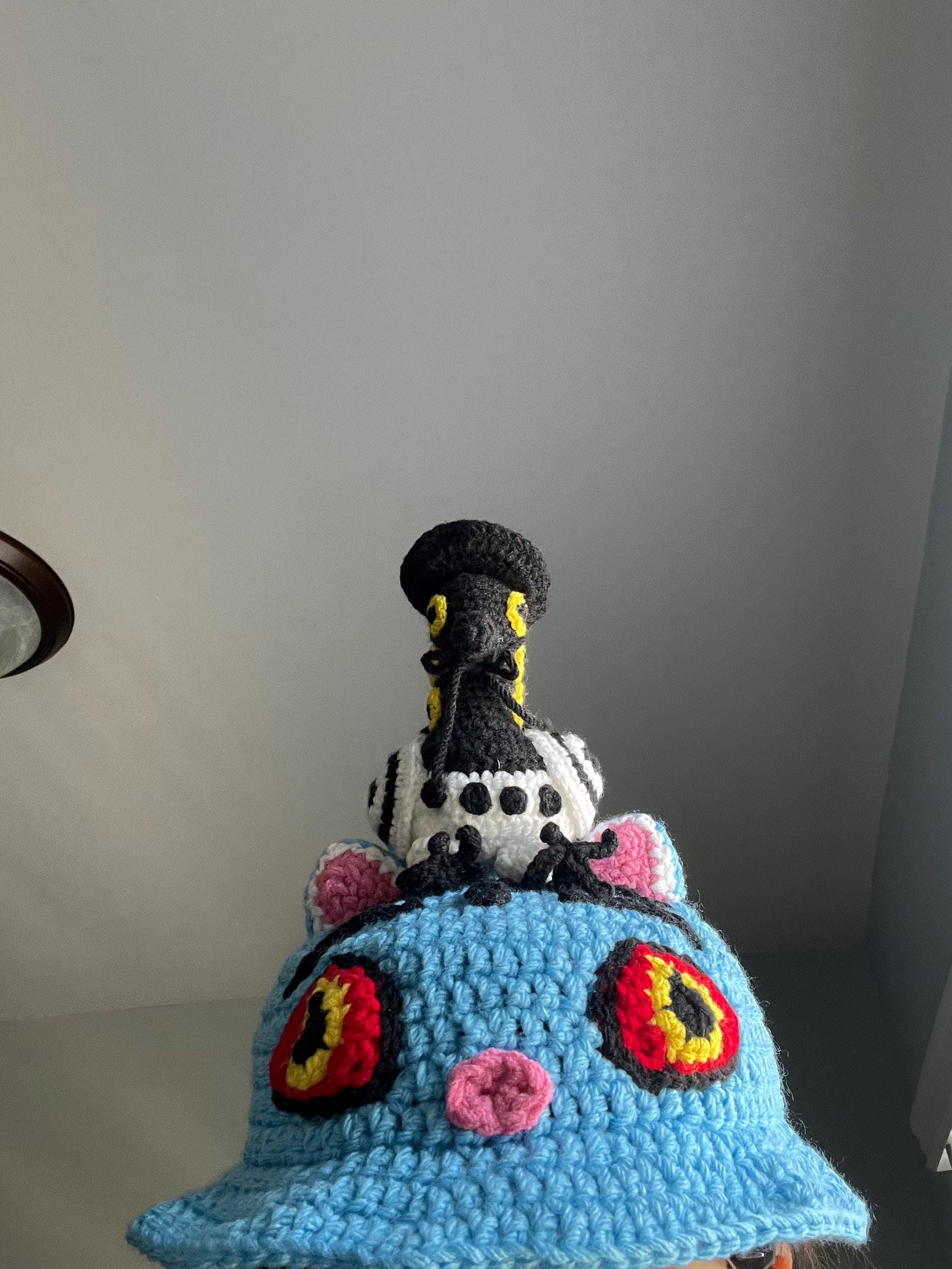 Derpy the Tiger Bucket Hat With Attachable Magpie Amigurumi