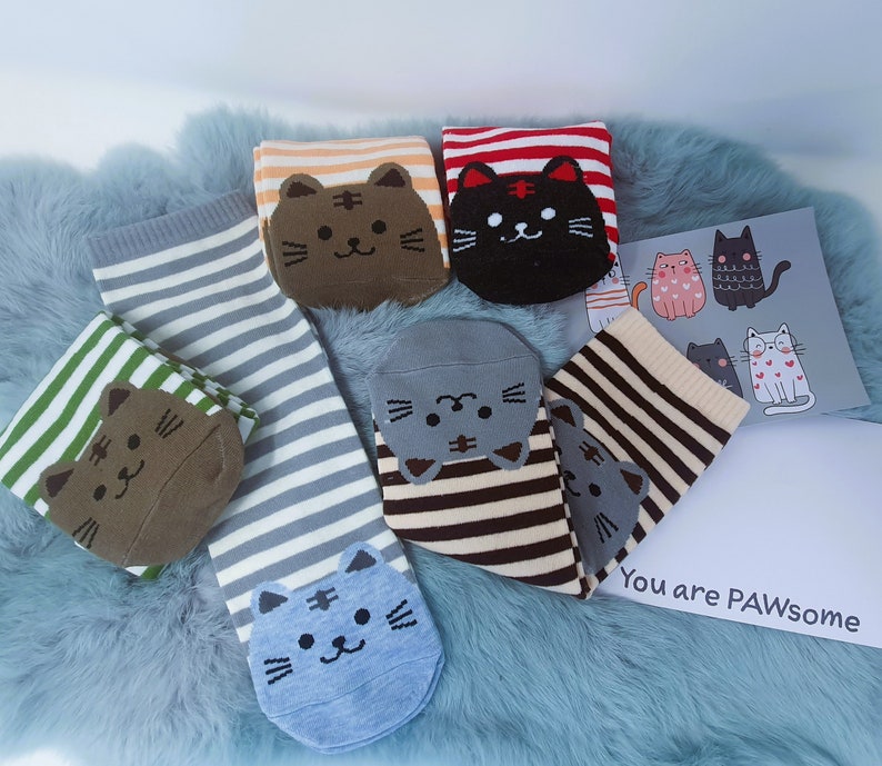 Cat Lover Socks in a Box Gift Cats Hamper Box Set for Her Etsy UK