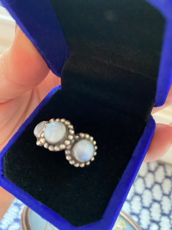 Genuine Moonstone Ring, Trinity Moonstone Ring, V… - image 2