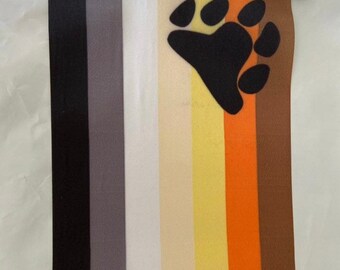 Handheld Bear Pride Flag 8”x5”inches with Plastic Pole