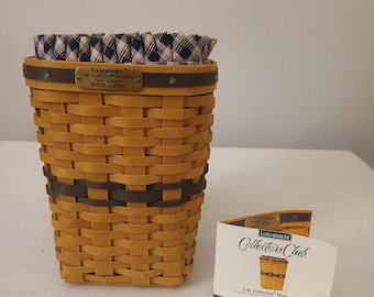 Longaberger Collectors Club Miniature Waste Basket 2 Signatures