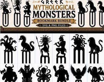 Greek Monsters Bookmark Collection PNG and SVG Files
