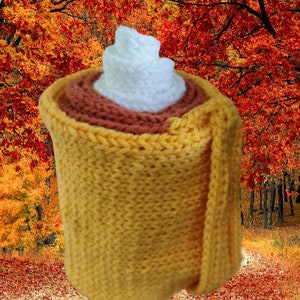 Pumpkin Spice Latte Scarf Circular Knitting Machine Pattern