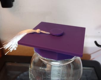 Graduation Cap Mason Jar Storage Lid Slim STL File with Commercial License