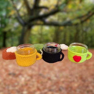 Teeglas Sammlung mit Häkelanleitungen