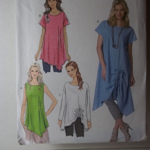 Butterick 6170, dress, tunic, women's, sewing pattern, size XS-M, L-XXL, misses, plus size,loose-fit, dress, tunic, lagenlook style, pleats