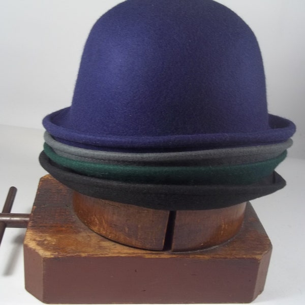 wool felt hat, for craft, costumes, decorating, milinnery, hat making, green, navy, gray, black, wool felt hat, 1 piece