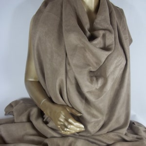 Stretch Faux Suede, taupe, polyester, lycra, fabric, soft, drapey, light weight, dress, costumes, material, cloth, 54"wide, priced per yard