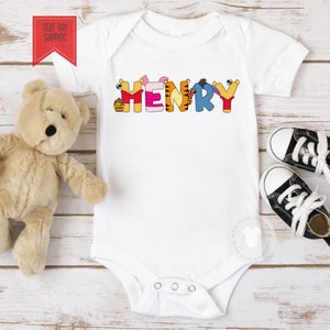 Super Cute Personalized Pooh Bear  Bodysuit ,  Cute baby gift ,  Baby Shower Gift , Ships next day