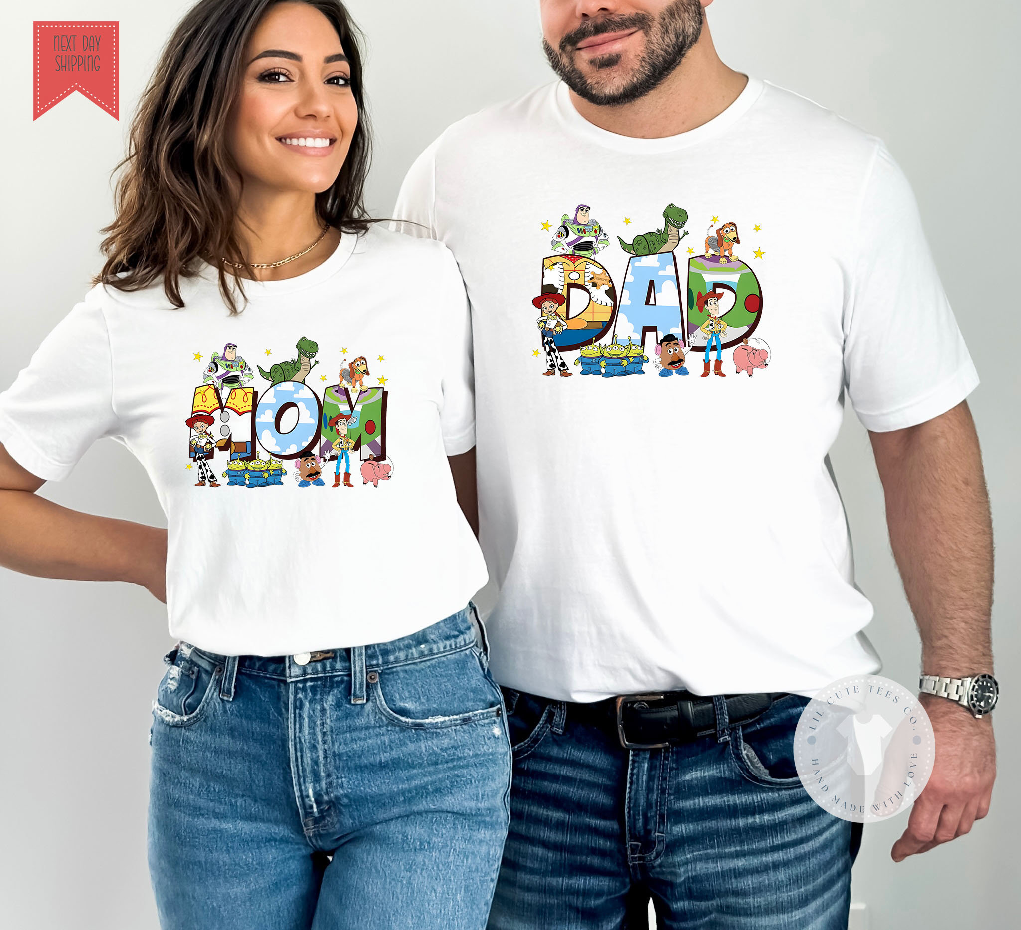 Mom Dad Matching Toy Story Tee shirts , Couples T-Shirt ,  Family Tees , Birthday shirt for parents , Matching Family shirt