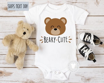 Beary Cute Baby Bodysuit,  Cute baby gift ,  Baby Shower Gift , Bear Shirt , Ships next day