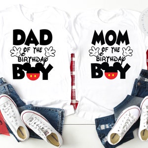 Mom and Dad Matching Mickey Birthday boy shirt ,  Parent matching shirts for birthday party ,   Mom Dad of the birthday boy