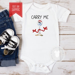 Super Cute Carry Me Forky Toy Story  Baby Bodysuit,  Cute baby gift ,  Baby Shower Gift ,  Ships next day