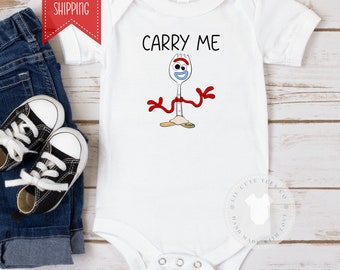 Super Cute Carry Me Forky Toy Story Baby Bodysuit Cute Baby Gift Baby Shower Gift Ships Next Day Etsy