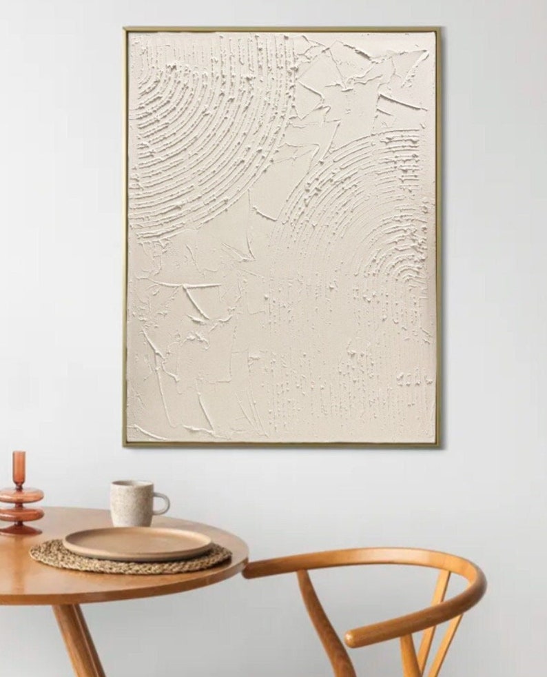 DEMI ARCH Custom Textured Wall Art, Modern Minimalist Plaster Painting