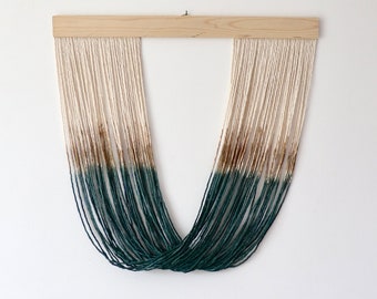 Large dip dye macrame wall art, minimalist ombre wall decor, boho decor for living room and bedroom