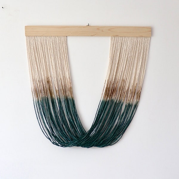 Large dip dye macrame wall art, minimalist ombre wall decor, boho decor for living room and bedroom
