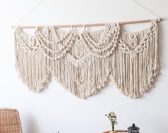 Extra Large Macrame Wall Hanging, Bohemian Decoration, Woven Wall Hanging, Macrame Mural, Housewarming gift, Master bedroom wall art