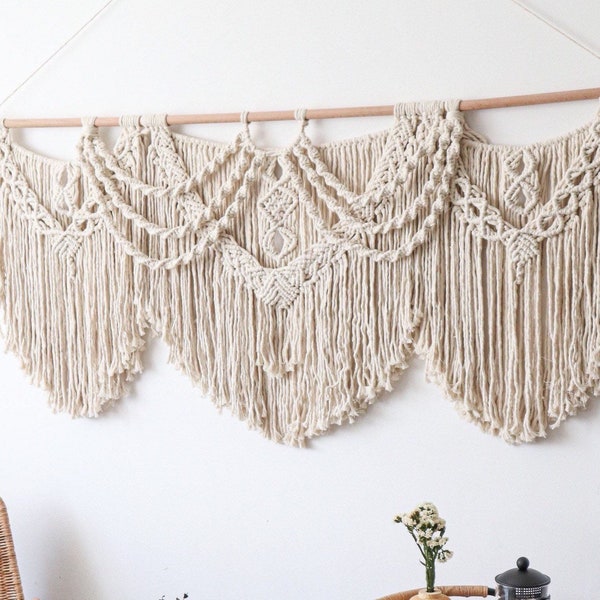 Extra Large Macrame Wall Hanging, Bohemian Decoration, Woven Wall Hanging, Macrame Mural, Housewarming gift, Master bedroom wall art