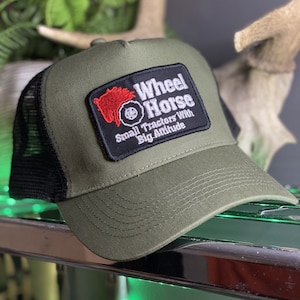 Wheel Horse Garden Tractor Trucker Hat. Olive Green