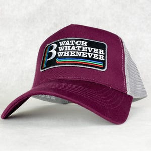 betamax Trucker Cap - Vintage Style Retro, Old School Tech, Nostalgisch, verstellbar Snap Back Cap Baseball BNWT coole burgunder und graue Version