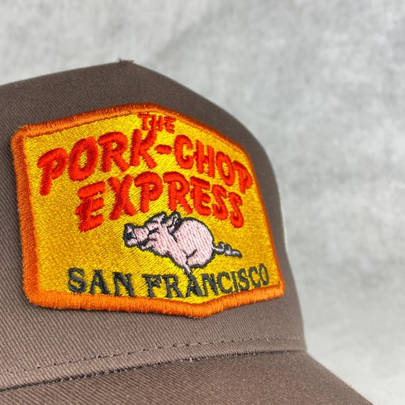 pork chop キャップ Pork Chop Express Hat: Embroidered Retro Trucker Cap - Inspired by
