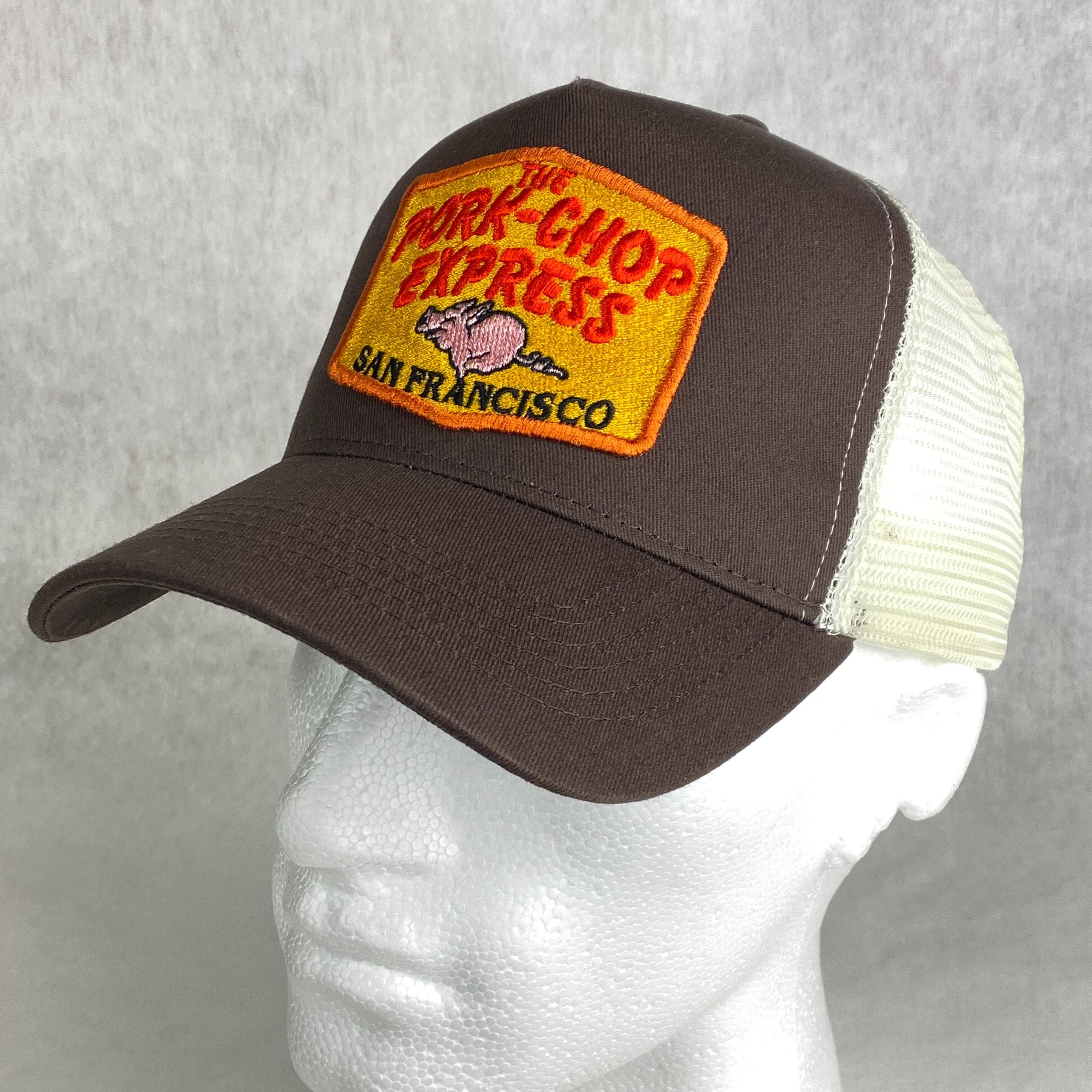 pork chop キャップ Pork Chop Express Hat: Embroidered Retro Trucker Cap - Inspired by