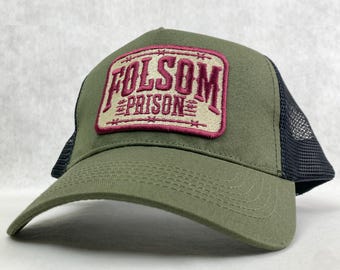 Folsom Prison Bestickte Trucker-Mütze - Johnny Cash inspiriert