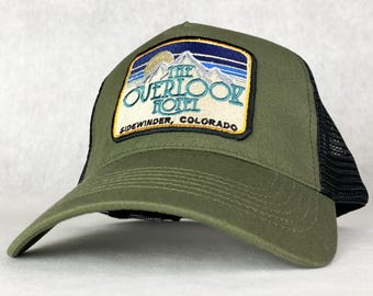 The Overlook Hotel retro trucker cap inspired by The Shining - olive green