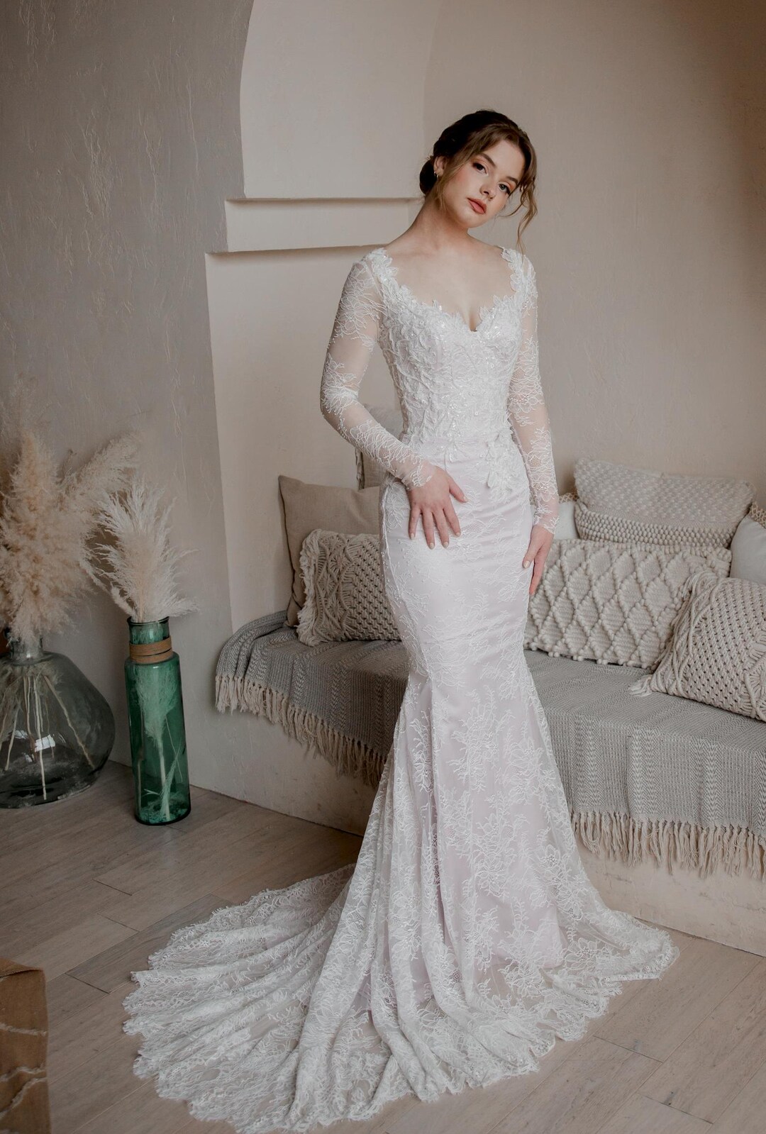 Off-the-Shoulder Lace Romantic Wedding Dresses main image 0