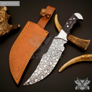 Personalized Custom Handmade High Carbon Steel Chopper Blade Camping Full Tang Knife WalnutWOOD Handle With Leather Sheath
