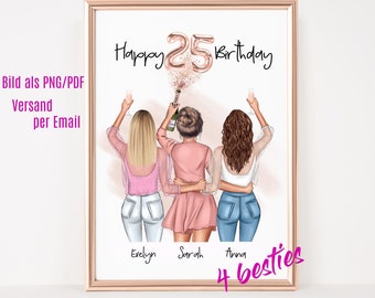 Cadeau personnalisé pour votre meilleur ami | affiche des meilleurs amis | Petite amie cadeau d’anniversaire | photo personnalisée petite amie