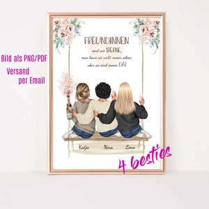 Best friend gift birthday | Girlfriends Gift Personalized | Best Friend Picture Poster | Birthday present for girlfriend sister