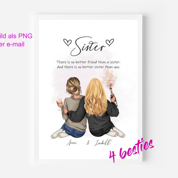 Sister gift personalized | Christmas gift sister | personalized gift poster | Sisters picture | Birthday present