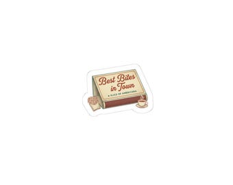Diner Match Cover Sticker | vintage ephemera art, retro micro ad collectible