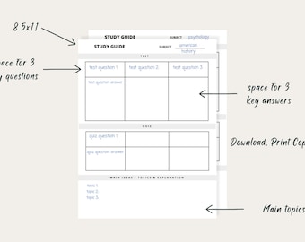 Easy Study Guide Template