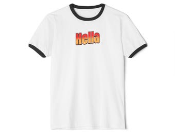 Hella retro gradient text Ringer T-Shirt | 70s style graphic tee