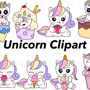 Unicorn clipart, Unicorns, Leuke clipart, persoonlijk gebruik, klein commercieel gebruik, PNG, instant download