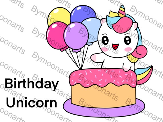 Unicorn Birthday Clipart Birthday Png Unicorn Unicorn - Etsy