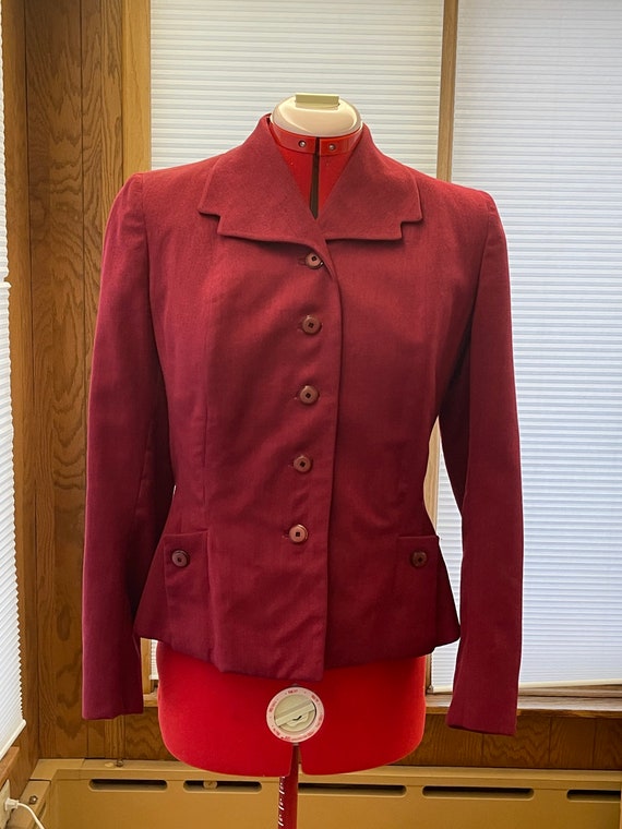 Young Quinlan, Red wool 1940's jacket - image 2