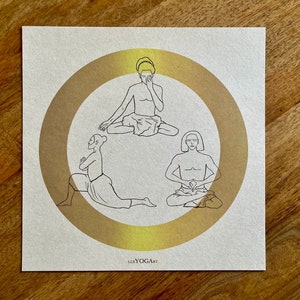Stampa artistica di meditazione Yoga Pranayama su supporto quadrato 210x210mm. formato